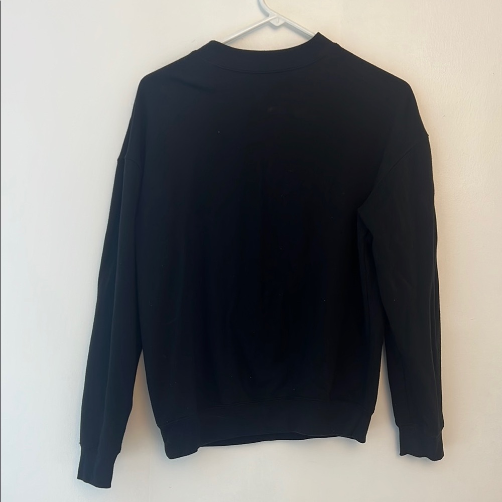 Awake Black Crewneck Sweater with Sunflower Graphic - Picture 3 of 11